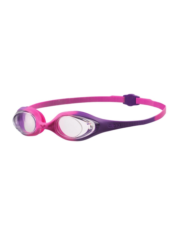 arena Spider Jr Violet-Clear-Pink Goggles, Training, Pool, Equipment, Uni Junior - Kids Training Swim Goggles with Soft Silicone Seals - Image 1